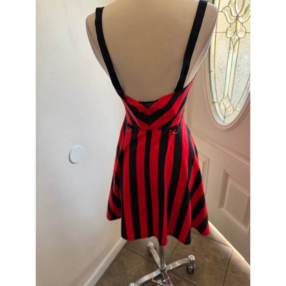 Killstar x Avril lavigne red black striped mini dress - Picture 3 of 3